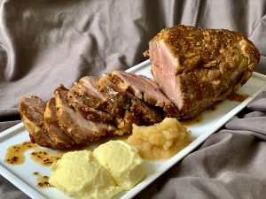 Asado de cerdo a la mostaza